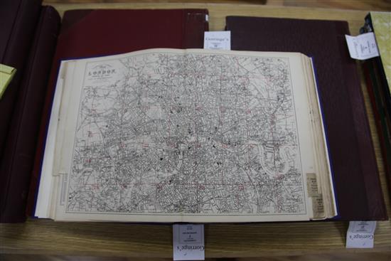 New Large-Scale Ordnance Atlas of London and Suburbs, rebound, library stamps, George W.Bacon, 1888